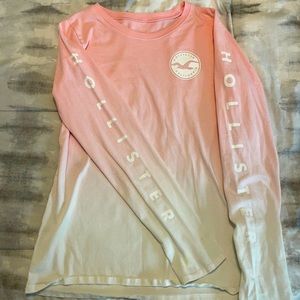 Hollister size medium long sleeve shirt ombré pink